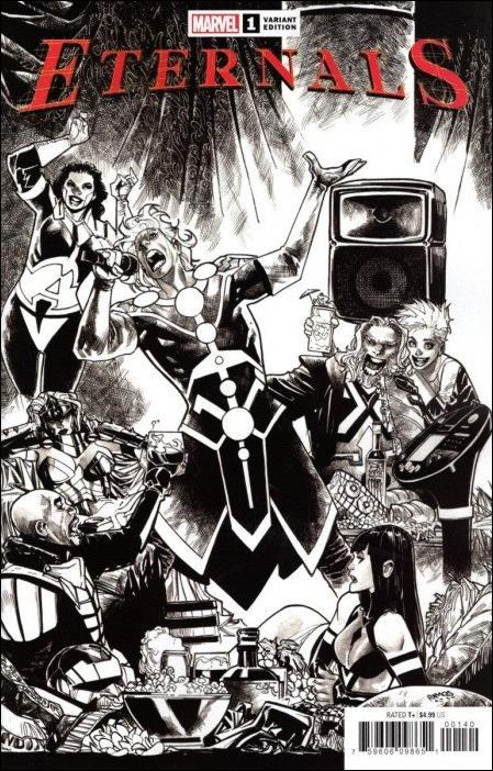 Eternals (2021) issue 1-RU Humberto Ramos 1:Store Launch Party Sketch Cover
