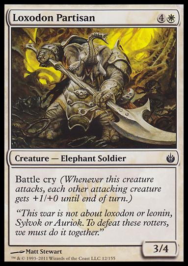 Magic the Gathering: Mirrodin Besieged (Base Set) card 12 Loxodon Partisan
