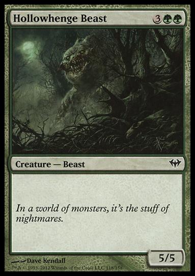 Magic the Gathering: Dark Ascension (Base Set) card 118 Hollowhenge Beast