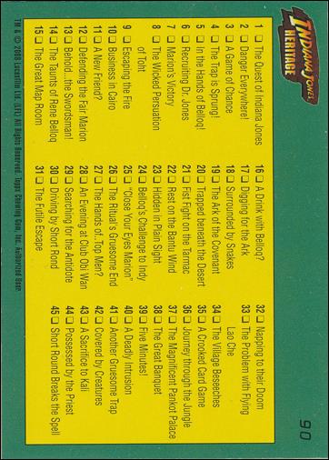 Indiana Jones Heritage (Base Set) card 90 Checklist