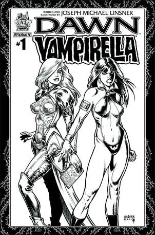 Dawn/Vampirella issue 1-G Midtown Comics Black & White Cover