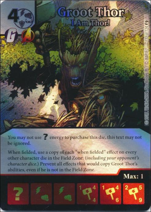 Marvel Dice Masters Guardians of the Galaxy  card 122 Groot Thor: I am Thor!