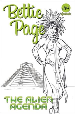 Bettie Page: The Alien Agenda issue 4-K Joseph Michael Linsner 1:7 Black & White Cover