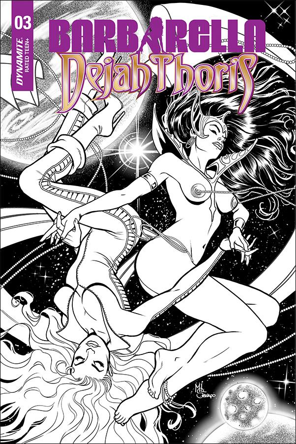 Barbarella / Dejah Thoris issue 3-J Maria Sanapo 1:50 Black & White Cover