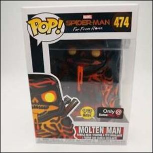 POP! Marvel figure 474-B Molten Man (Glows-In-The-Dark)