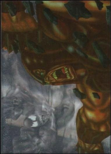 Fleer Ultra Spider-Man (Holoblasts Subset) card 5 Venom vs Juggernaut