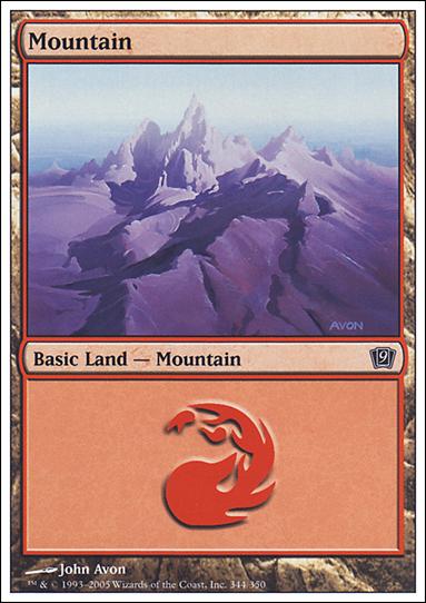 Magic the Gathering: 9th Edition (Base Set) card 344 Mountian