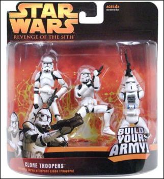 Star Wars: Revenge of the Sith 3 3/4" Deluxe Action Figures figure 4 Clone Troopers  (Blue - Build Your Army)