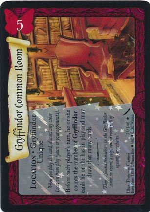 Harry Potter: Chamber of Secrets (Base Set) card 27-B Gryffindor Common Room