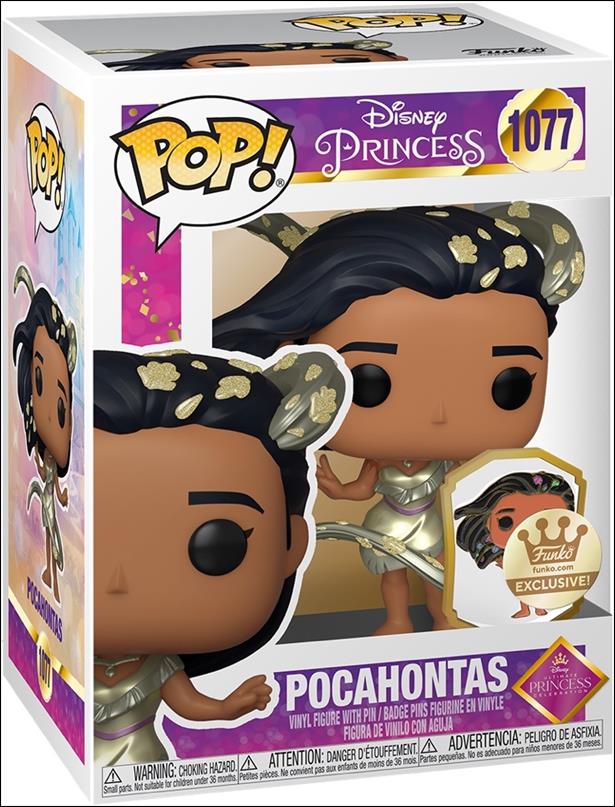 POP! Disney figure 1077-B Pocahontas w/ Pin (Metallic Gold) Funko Shop