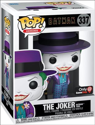 POP! Heroes figure 337-C The Joker Batman 1989 (Metallic) GameStop