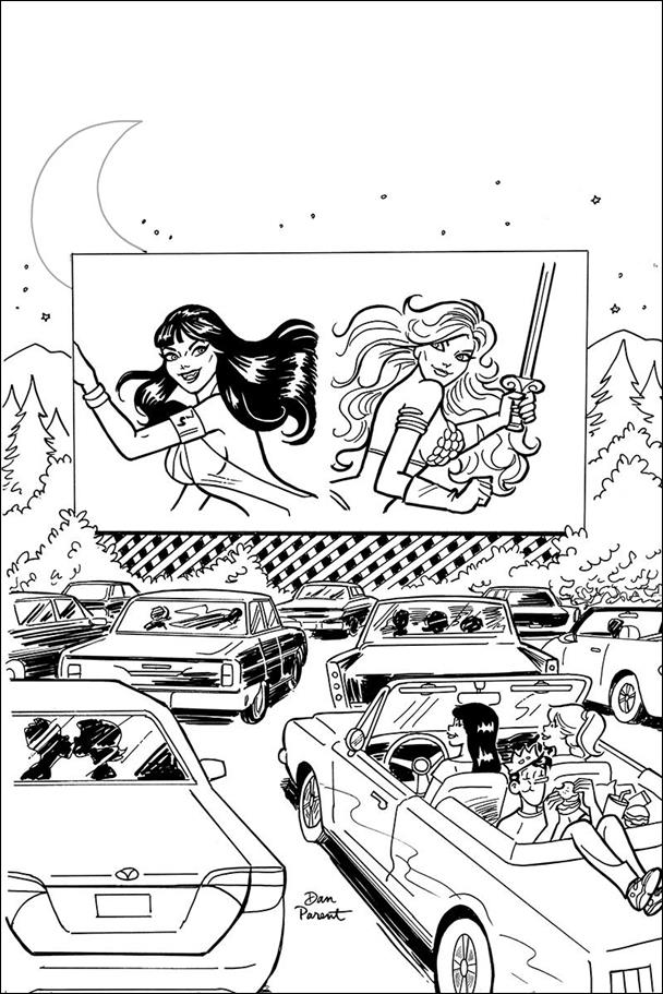 Red Sonja and Vampirella Meet Betty and Veronica issue 9-H Dan Parent 1:11 Black & White Virgin Cover