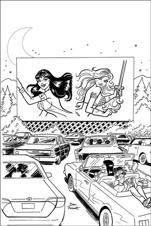 Red Sonja and Vampirella Meet Betty and Veronica issue 9-H Dan Parent 1:11 Black & White Virgin Cover