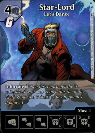 Marvel Dice Masters Guardians of the Galaxy  card 73-B Star-Lord: Let's Dance (Alternate Art)