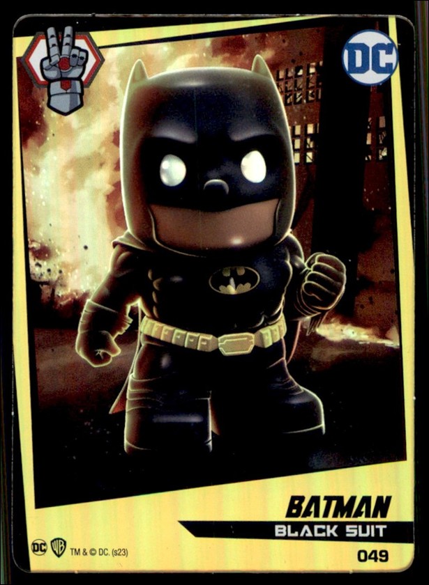DC Comics Ooshies Collector Cards: Series 2 card 49 Batman: Black Suit Foil 