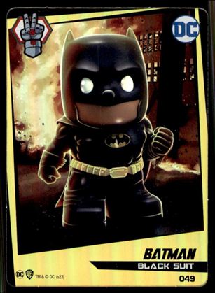 DC Comics Ooshies Collector Cards: Series 2 card 49 Batman: Black Suit Foil 