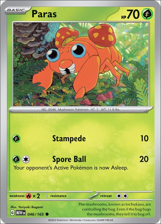 Pokemon: Scarlet & Violet - 151 (Base Set) card 046/165 Paras