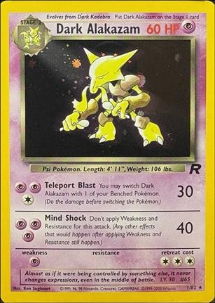 Pokemon: Team Rocket (Base Set) card 1-B Dark Alakazam (Holo) - Unlimited