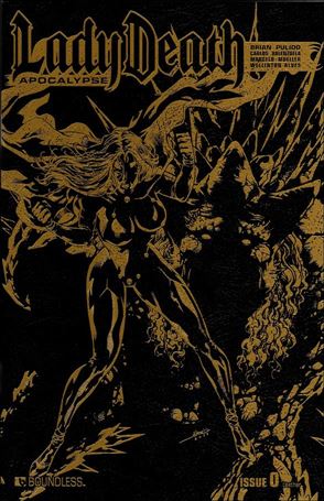 Lady Death: Apocalypse issue 0-K Gold Leather Cover
