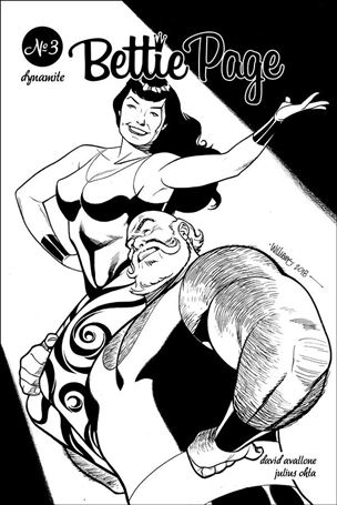 Bettie Page (2018) issue 3-G David Williams 1:20 Black & White Cover