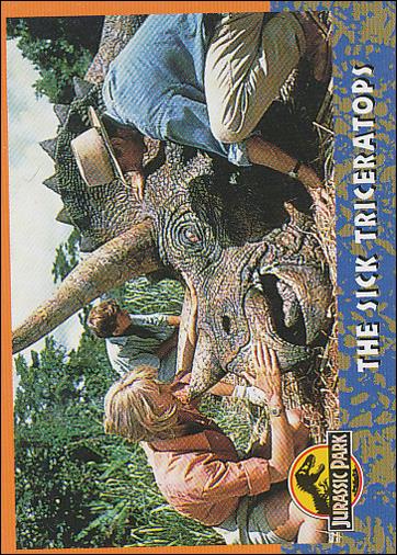 Jurassic Park (Base Set) card 28 The Sick Triceratops