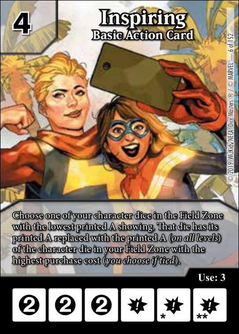 Marvel Dice Masters  Avengers Infinity Gauntlet card 6 Inspiring: Basic Action Card