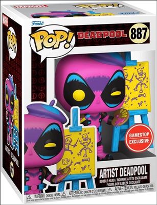 POP! Marvel figure 887-B Artist Deadpool (Blacklight) GameStop Exclusive