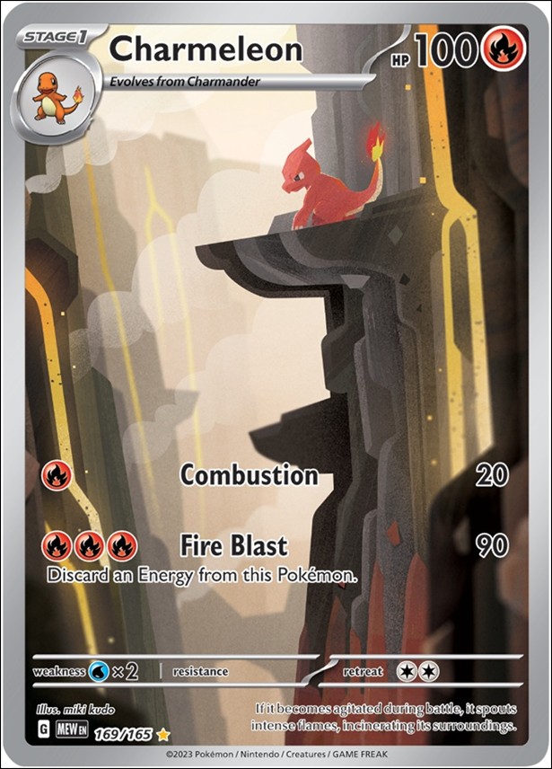 Pokemon: Scarlet & Violet - 151 (Base Set) card 169/165 Charmeleon (HoloFoil) Full Art Illustration