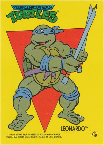 Teenage Mutant Ninja Turtles: Series 1 (Sticker Subset) card 4 Leonardo