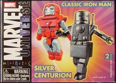 Marvel Minimates (Exclusives) figure 7 Silver Centurion and Classic Iron Man (AFX Excl)