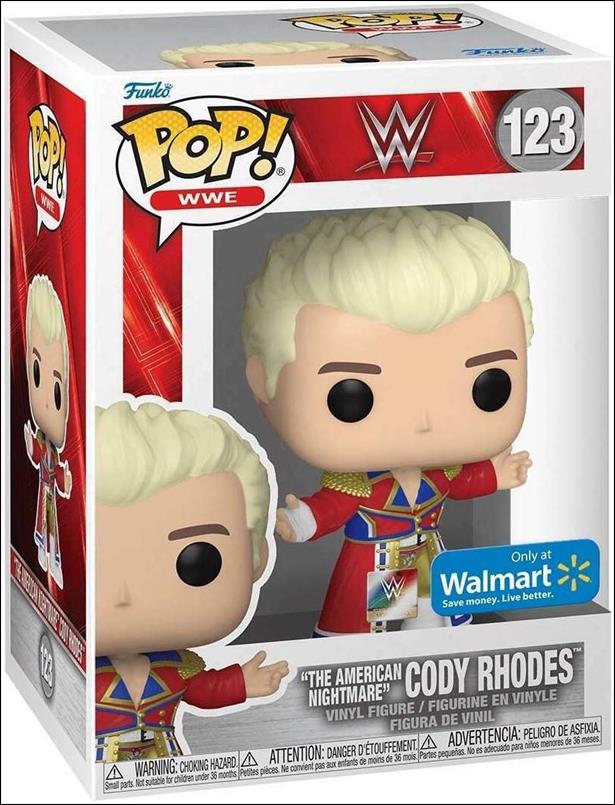 POP! WWE figure 123 American Nightmare Cody Rhodes Walmart Exclusive