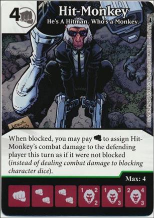 Marvel Dice Masters Deadpool card 58 Hit-Monkey: He's a Hitman, Who's a Monkey
