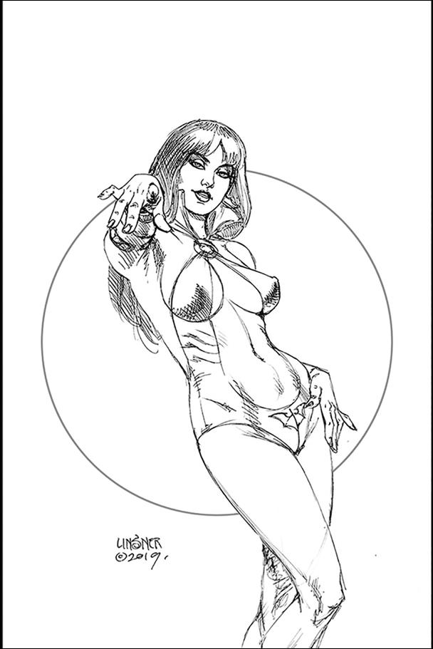 Vampirella (2019) issue 1-Y Joseph Michael Linsner Virgin B/W Cover
