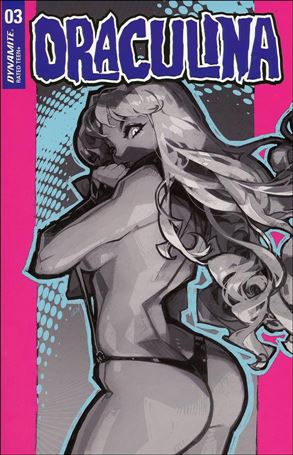 Draculina (2022) issue 3-S Guillem March 1:25 Partial Black & White Cover