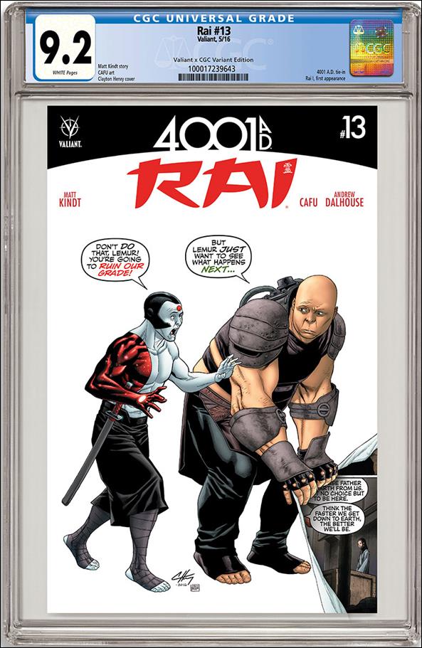 Rai (2014) issue 13-C Clayton Henry Valiant x CGC Replica Cover