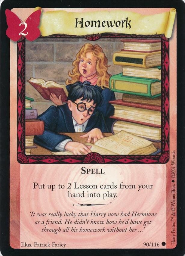 Harry Potter (Base Set) card 90 Homework