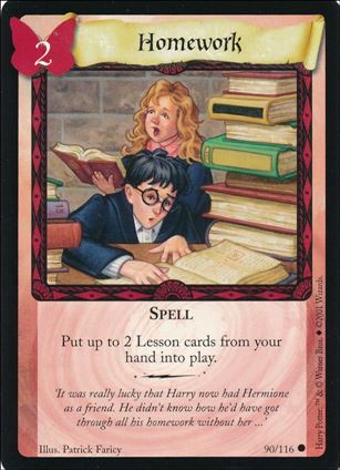 Harry Potter (Base Set) card 90 Homework