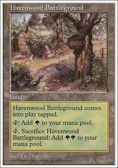 Magic the Gathering: 5th Edition (Base Set) card 417 Havenwood Battleground