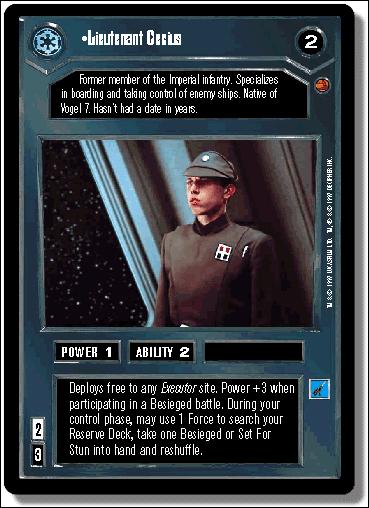 Star Wars: Cloud City Limited (Base Set) card 14 Lieutenant Cecius
