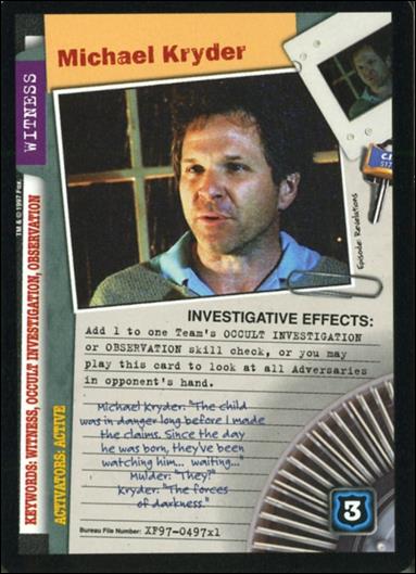 X-Files: 101361 (Base Set) card XF97-0497x1 Michael Kryder
