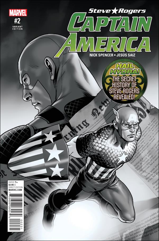Captain America: Steve Rogers issue 2-C Jesus Saiz Grayscale San Diego Comic-Con Cover