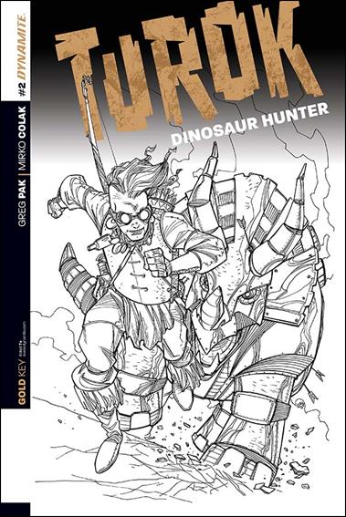 Turok: Dinosaur Hunter (2014) issue 2-G Craig Rousseau Black & White "Steampunk" Cover