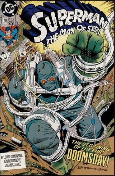 Superman: The Man of Steel issue 18-B White & Blue Logo Cover (2nd Printing)