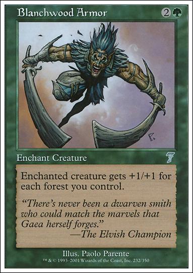 Magic the Gathering: 7th Edition (Base Set) card 232 Blanchwood Armor