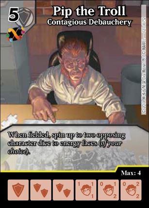 Marvel Dice Masters  Avengers Infinity Gauntlet card 121 Pip the Troll: Contagious Debauchery 