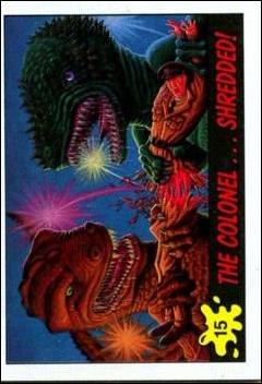 Dinosaurs Attack! (Base Set) card 15 The Colonel... Shredded!