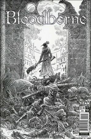 Bloodborne issue 1-E Jeff Stokely Black & White Cover (2nd Printing)