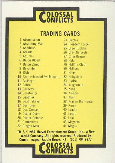 Colossal Conflicts (Base Set) card 90 Checklist