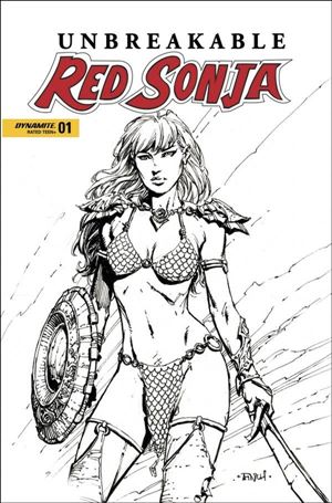 Unbreakable Red Sonja issue 1-D David Finch Black and White Cover
