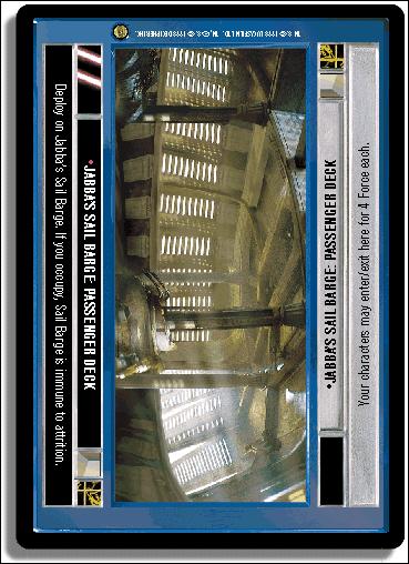 Star Wars: Jabba's Palace Limited (Base Set) card 77 Jabba's Sail Barge: Passenger Deck